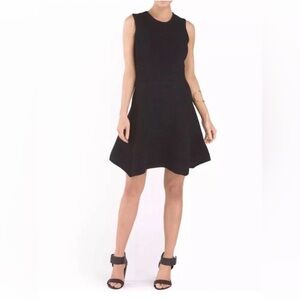 Torn by Ronny Kobo Textured Ribbed Fit & Flare Black Mini Cocktail Dress Size M